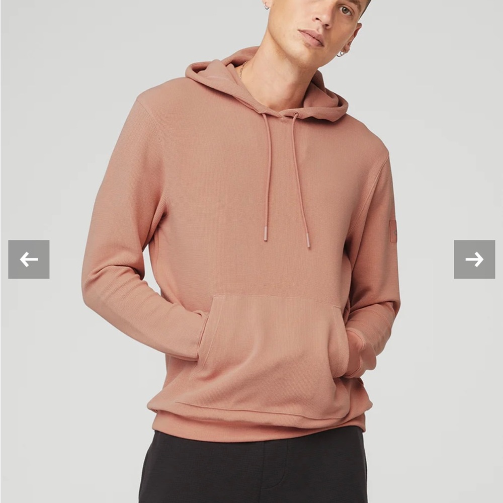 NWT Alo Micro Waffle Fast Break Hoodie Soft Clay